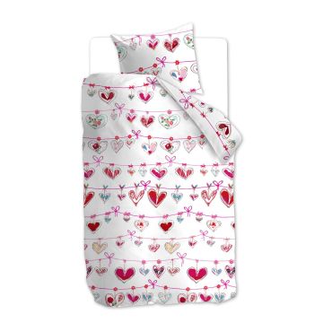 Bettwäsche-Set "Girlande" von Beddinghouse X Hanneke de Jager, rosa, Baumwolle