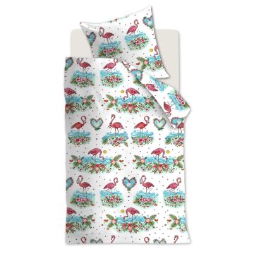 Bettwäsche-Set Rosa Flamingo Baumwolle