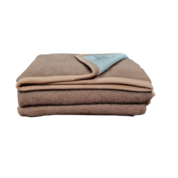 AaBe Promesse Decke aus reiner Wolle | Braun-Ecru