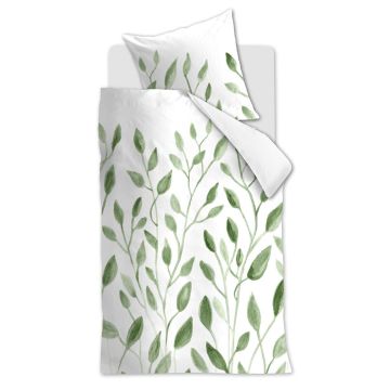 Ambiante Bettbezug Grün Botanisch Baumwolle