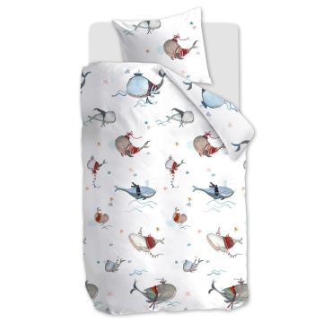 Beddinghouse X Hanneke De Jager Bettbezug Whaletastic Blau