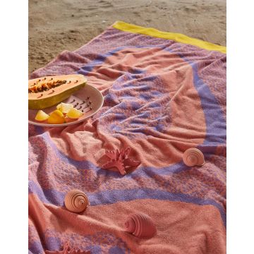 Kaat Amsterdam Badhanddoek Papaya Multi 100 x 180 cm