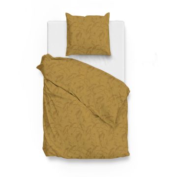 ZoHome Ocker-Gold Bettbezug Fiori-di-Satinado 100 % Baumwoll-Satin