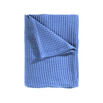 Heckettlane Königsblaue Waffel-Tagesdecke aus recycelter Baumwolle