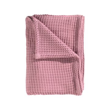 Heckettlane Baby-Pink Waffel-Tagesdecke aus recycelter Baumwolle