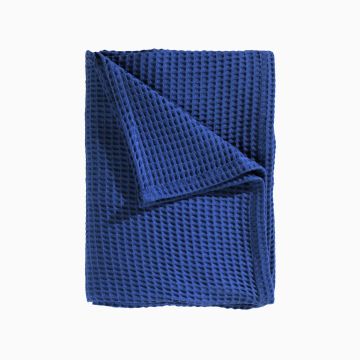 Heckettlane Tintenblaue Waffel-Tagesdecke aus recycelter Baumwolle