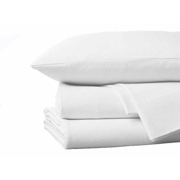 Bonnanotte Flanell-Spannbettlaken, Laken und Kissenbezug weiß