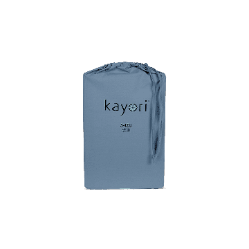 Kayori Shizu Spannbettlaken Perkal – 40 cm Ecke – Blau