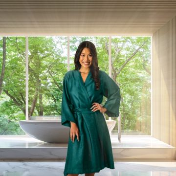 Kayori Kimono Tencel - Donkergroen
